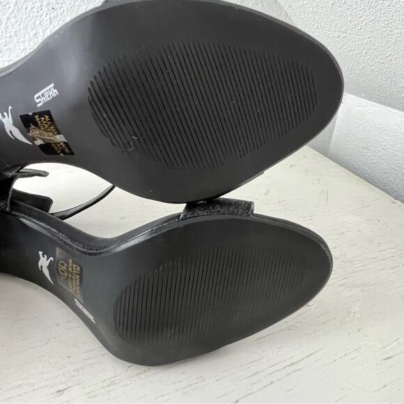 Shiekh black glitter open toe ultra high heel ankle strap 10 - Picture 10 of 12